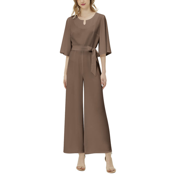 Dolman Sleeve Belted Wide Leg Jumpsuit - Objet D'Art