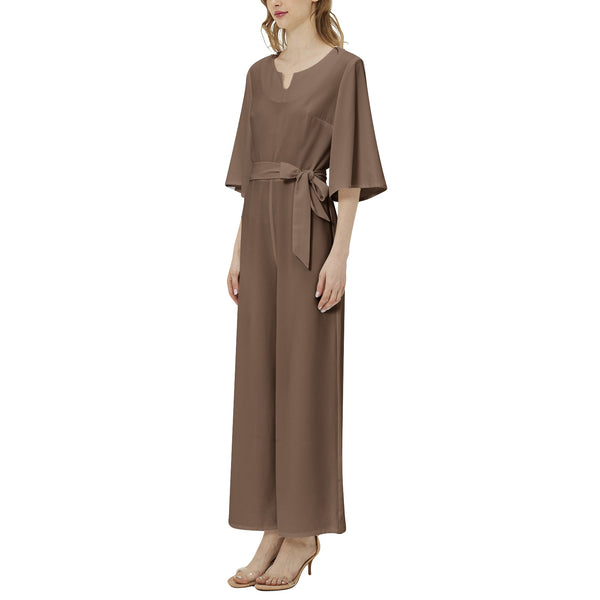 Dolman Sleeve Belted Wide Leg Jumpsuit - Objet D'Art