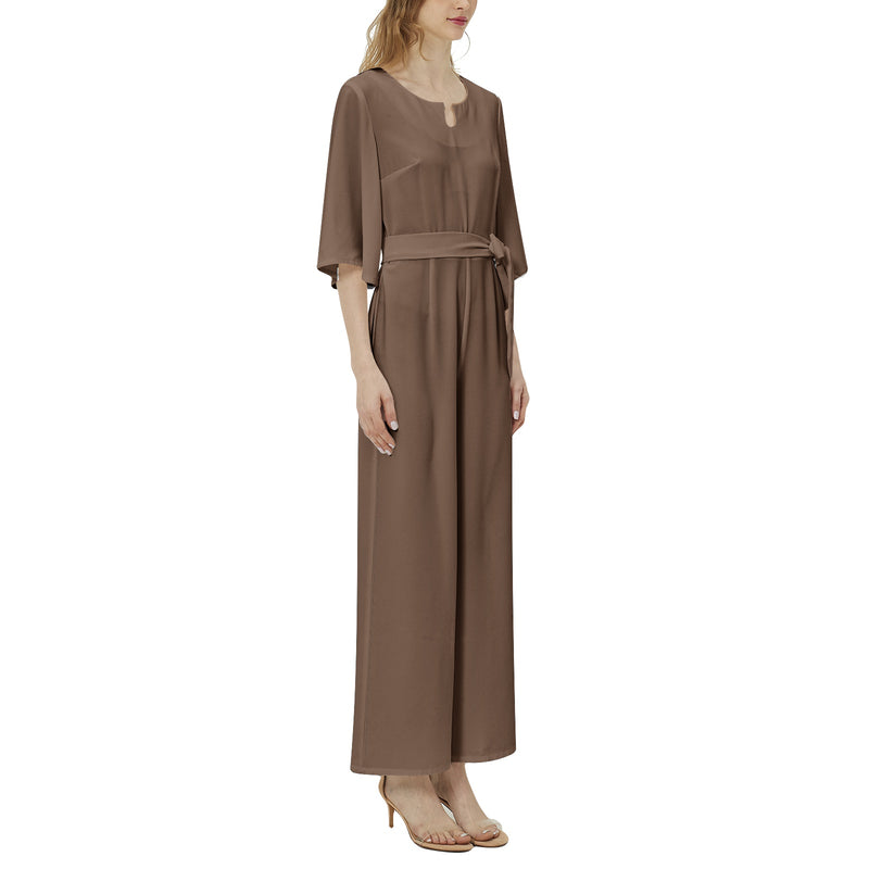 Dolman Sleeve Belted Wide Leg Jumpsuit - Objet D'Art