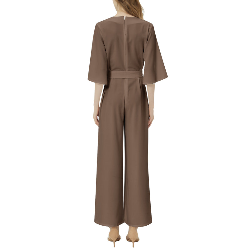 Dolman Sleeve Belted Wide Leg Jumpsuit - Objet D'Art