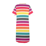 blue and white solid half Women's Button Front House Dress - Objet D'Art