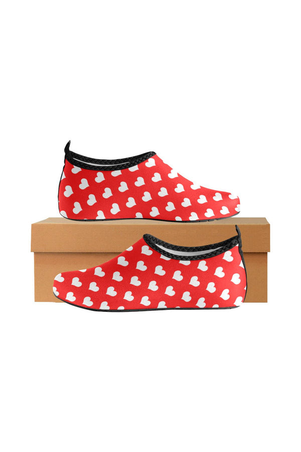 Red Heart Love Women's Slip-On Water Shoes - Objet D'Art