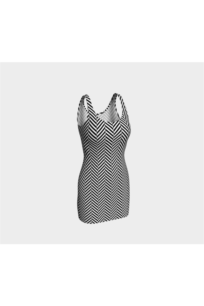 Herring Bone Bodycon Dress - Objet D'Art