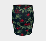 Rose Print Fitted Skirt - Objet D'Art