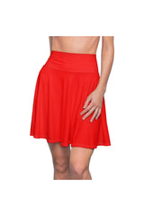 Coral Red Women's Skater Skirt - Objet D'Art