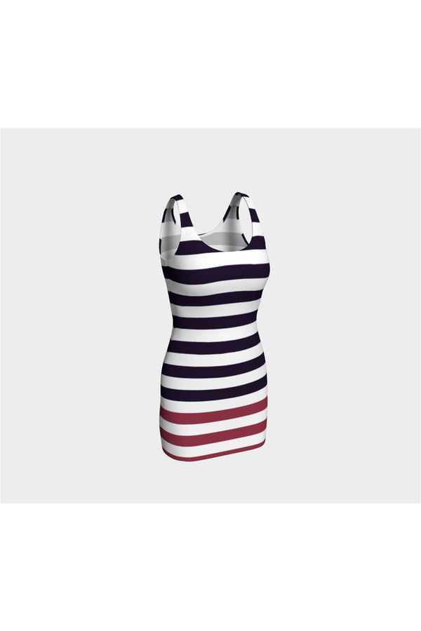 Plum Striped Bodycon Dress - Objet D'Art