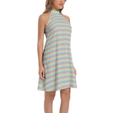 Tie Back Halter Neck Flared Dress - Objet D'Art