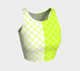 Neon Green Petals Athletic Crop Top - Objet D'Art