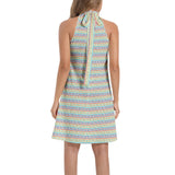 Tie Back Halter Neck Flared Dress - Objet D'Art