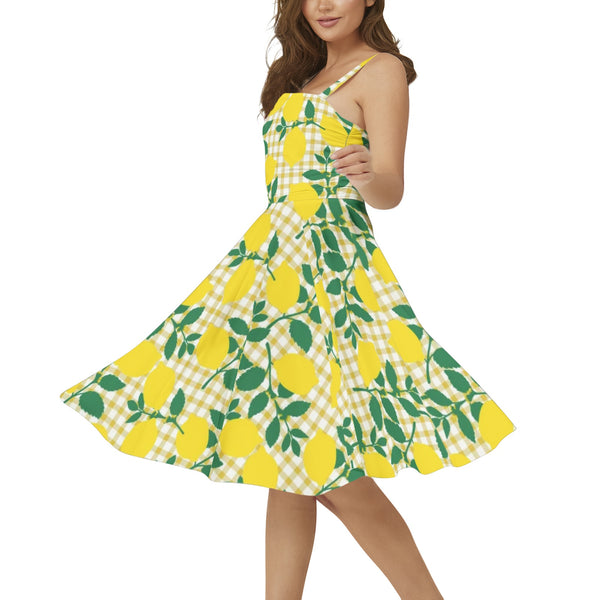 Sleeveless Square Neck Flare Hem Midi Dress - Objet D'Art