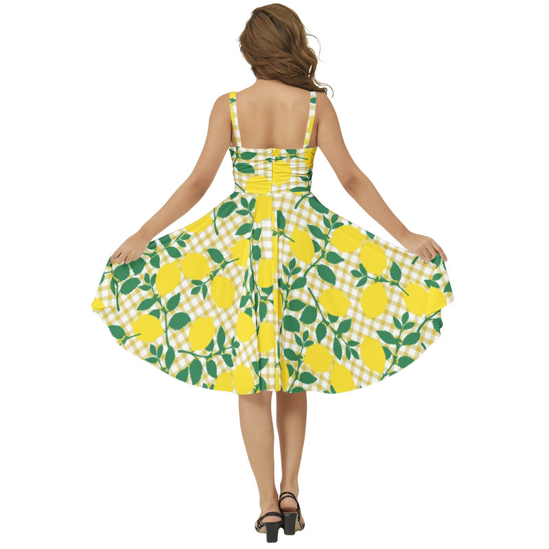 Sleeveless Square Neck Flare Hem Midi Dress - Objet D'Art
