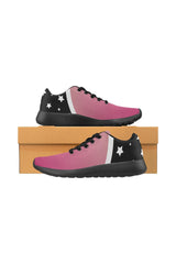 Pink & Black Stars Women’s Running Shoes (Model 020) - Objet D'Art