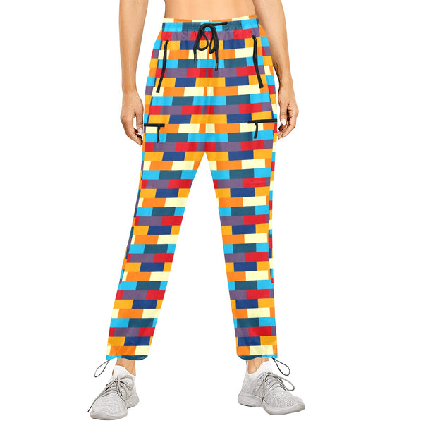 self portrait color scheme print Women's Quick Dry Cargo Sweatpants (Model L65) - Objet D'Art