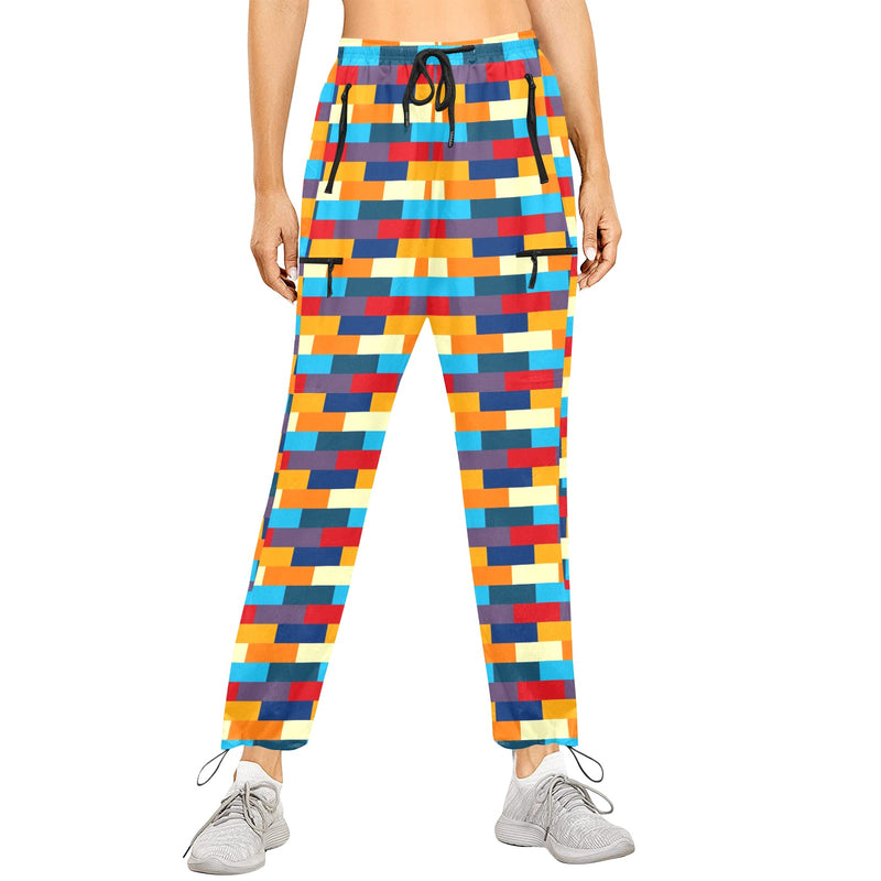 self portrait color scheme print Women's Quick Dry Cargo Sweatpants (Model L65) - Objet D'Art