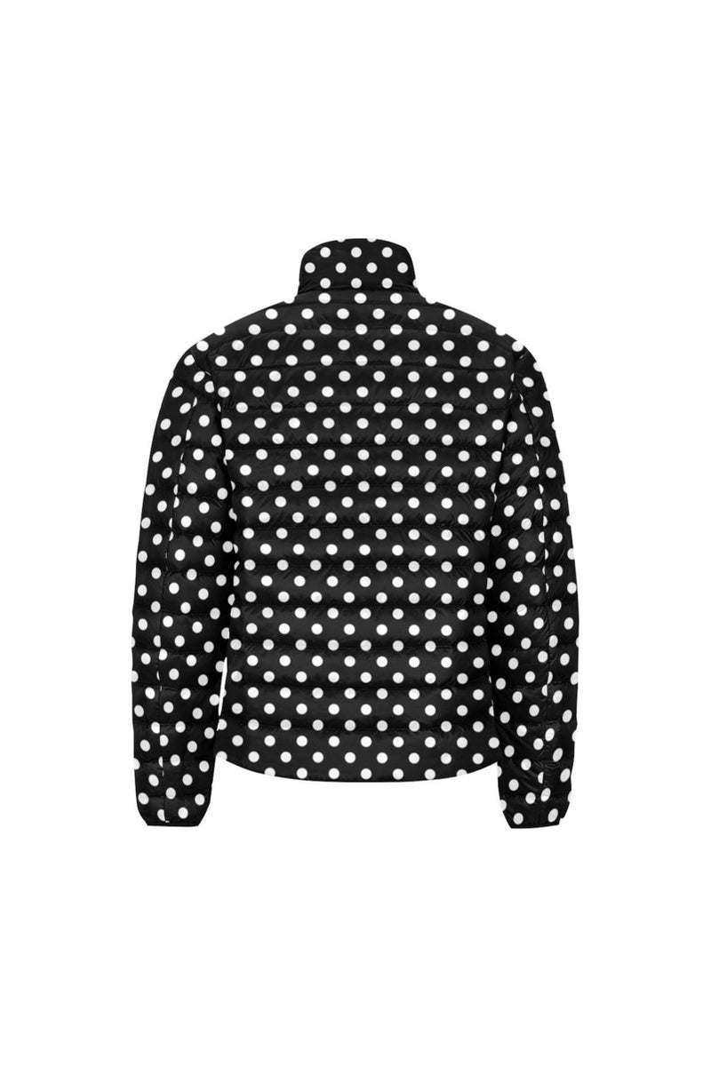 Polka Dot Unisex Stand Collar Padded Jacket - Objet D'Art