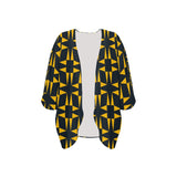 squ tri print Women's Kimono Chiffon Cover Up (Model H51) - Objet D'Art