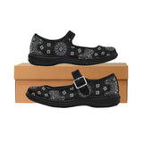 black bandana Mila Satin Women's Mary Jane Shoes (Model 4808) - Objet D'Art