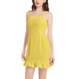Maurice Sleeveless Square Neck Ruffle Hem Mini Dress - Objet D'Art