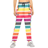 double print color pallette Women's Quick Dry Cargo Sweatpants (Model L65) - Objet D'Art