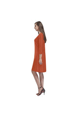 Winter Rust Rhea Loose Round Neck Dress - Objet D'Art