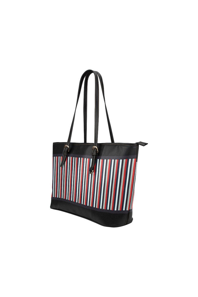 Fancy Striped Leather Tote Bag/Small - Objet D'Art