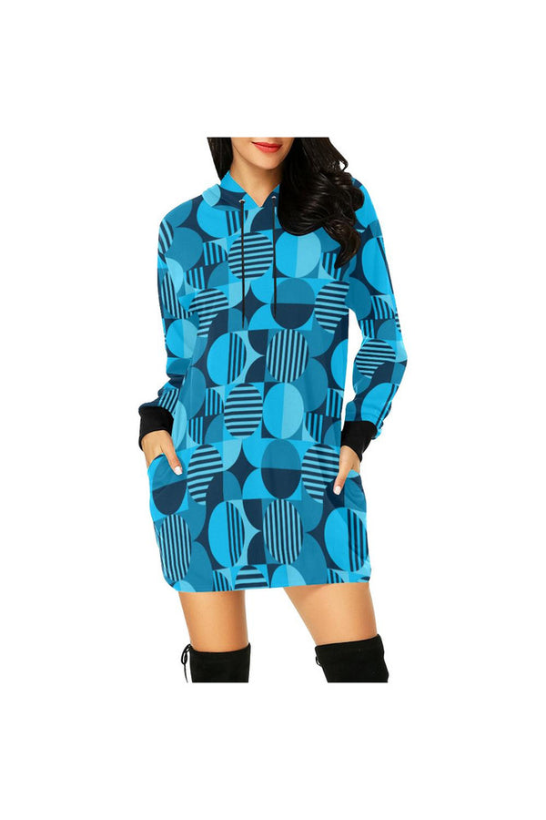 Blue Bauhaus Hoodie Mini Dress - Objet D'Art