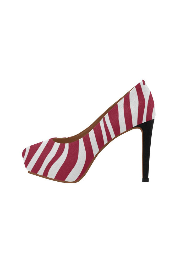 jester red stripe pumps heels Women's High Heels (Model 044) - Objet D'Art