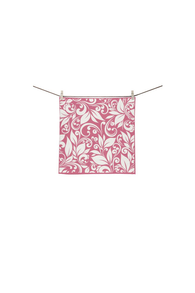 Floral Scroll hand Towel Pink Square Towel 13“x13” - Objet D'Art