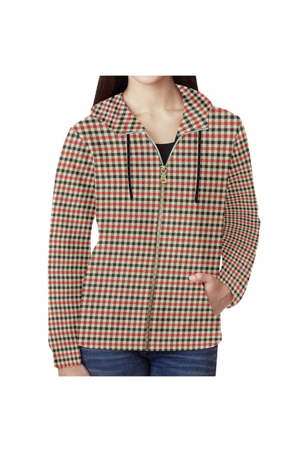 Plaid Full Zip Hoodie for Women - Objet D'Art