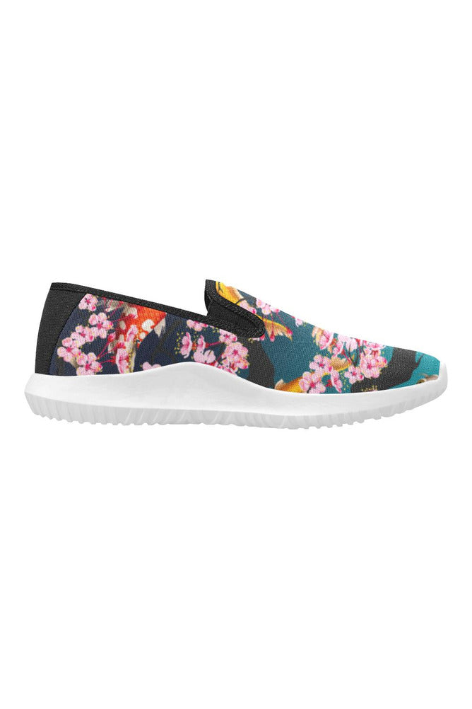 koi day Orion Slip-on Women's Canvas Sneakers (Model 042) - Objet D'Art