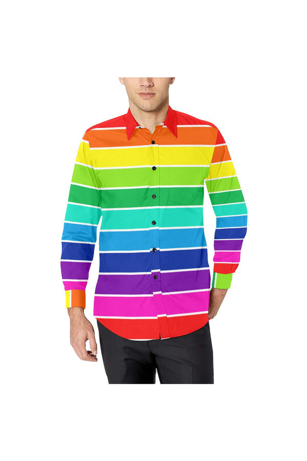 rainbow Bright 3 Men's All Over Print Casual Dress Shirt (Model T61) - Objet D'Art