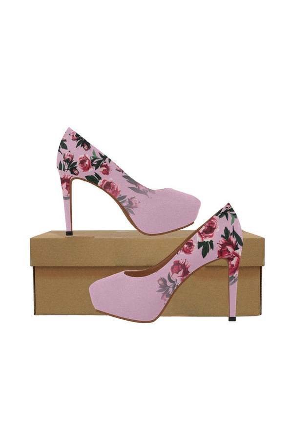 Pink Floral Heel Women's High Heels - Objet D'Art