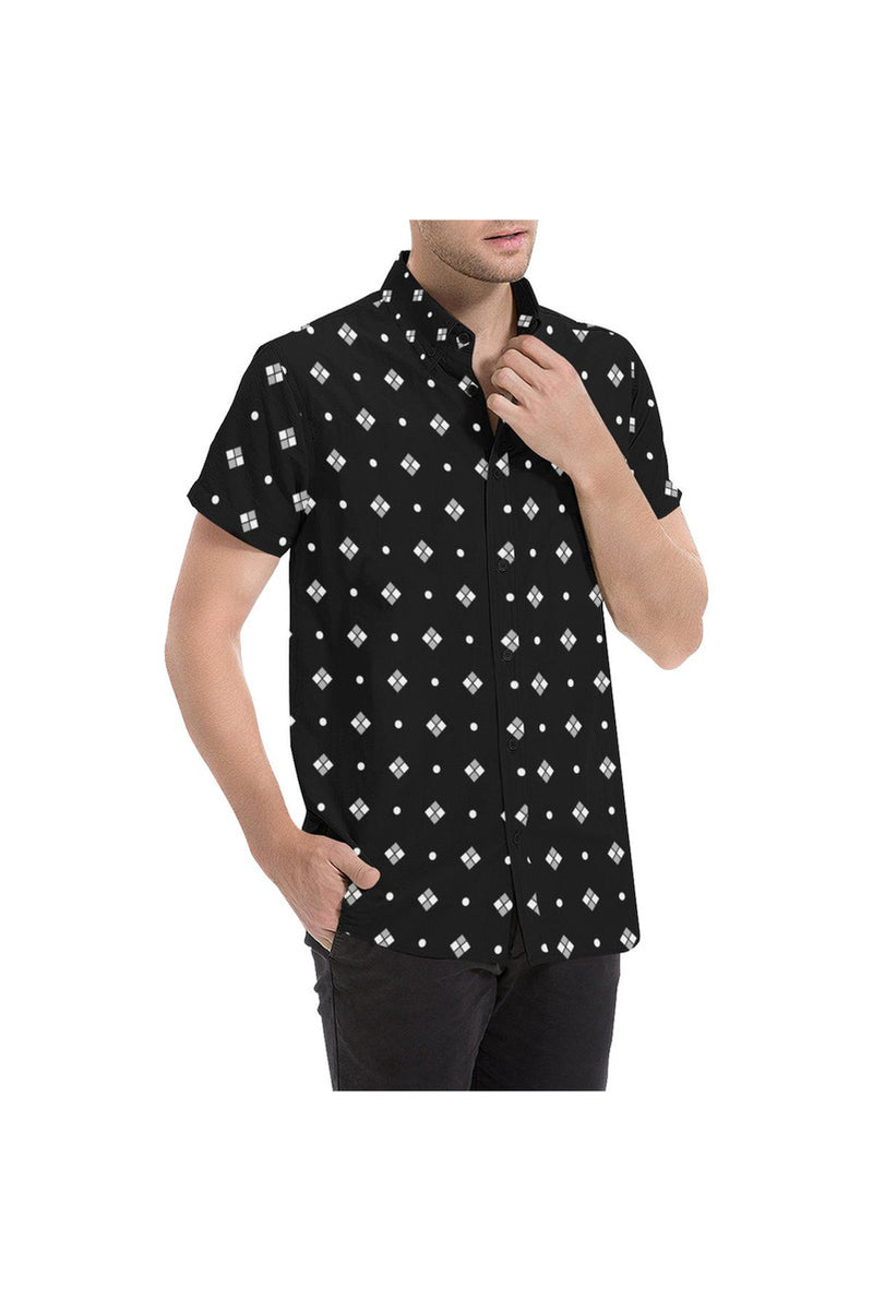 Diamond and Stud Men's All Over Print Short Sleeve Shirt - Objet D'Art Online Retail Store