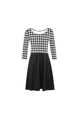 Houndstooth 3/4 Sleeve Swing/Sundress - Objet D'Art