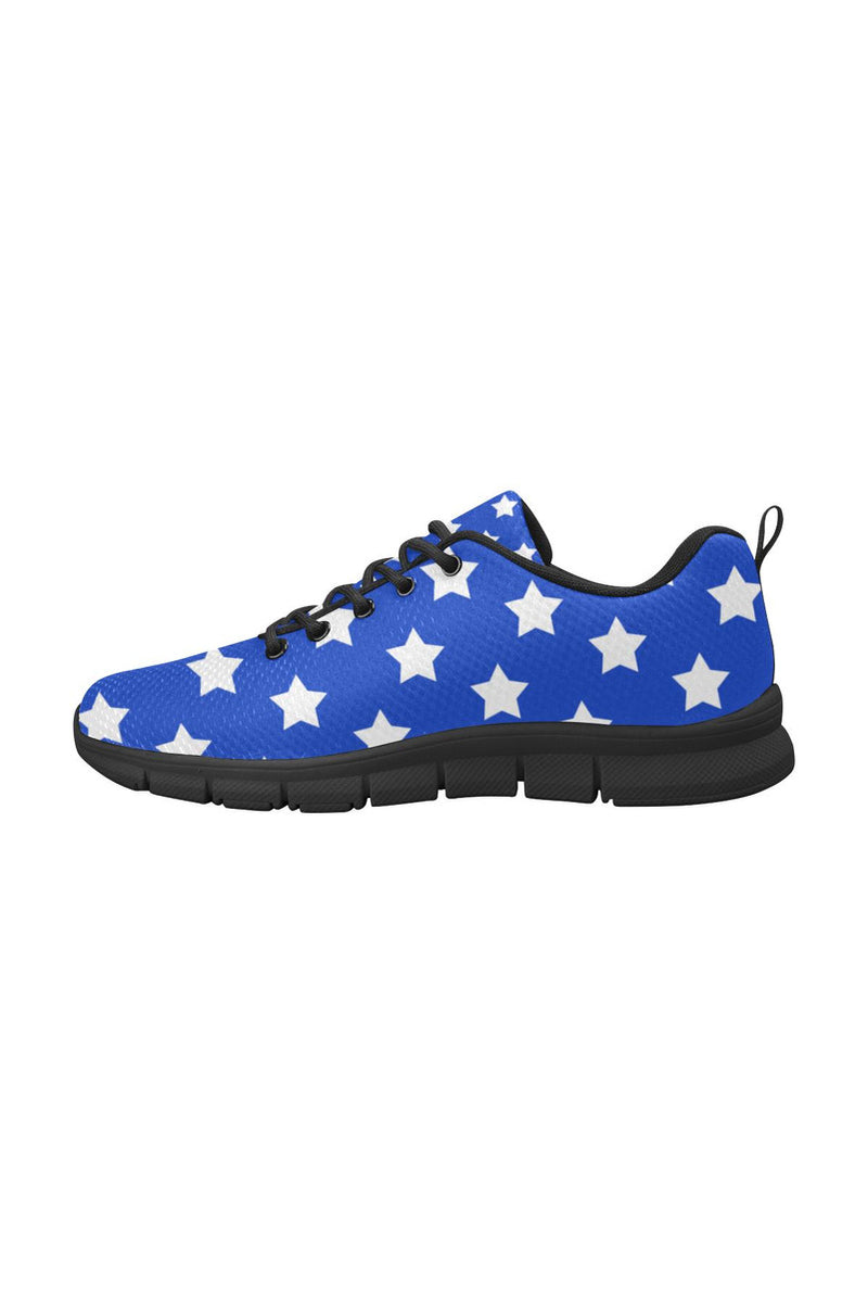 Stars On Blue Women's Breathable Running Shoes (Model 055) - Objet D'Art