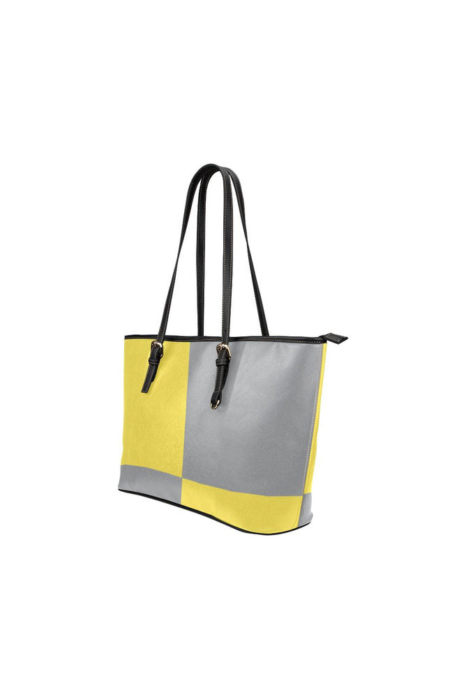 Yellow & Gray Leather Tote Bag/Small - Objet D'Art