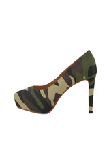 woodland camo heel Women's High Heels (Model 044) - Objet D'Art