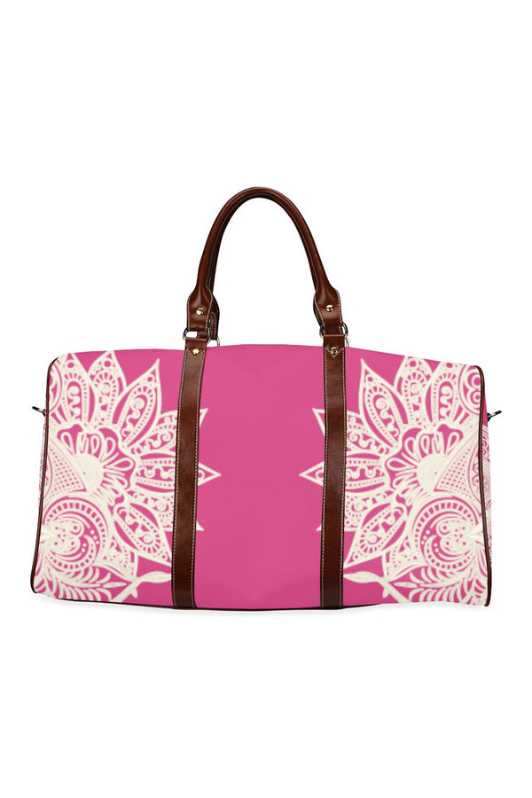 Pink Peacock Mandala Waterproof Travel Bag/Large (Model 1639) - Objet D'Art