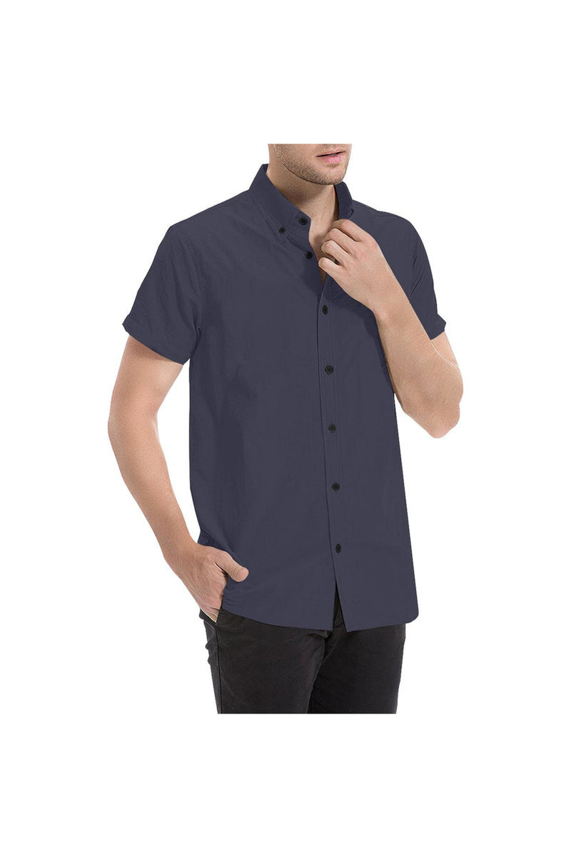 Evening Blue Men's All Over Print Short Sleeve Shirt/Large Size (Model T53) - Objet D'Art