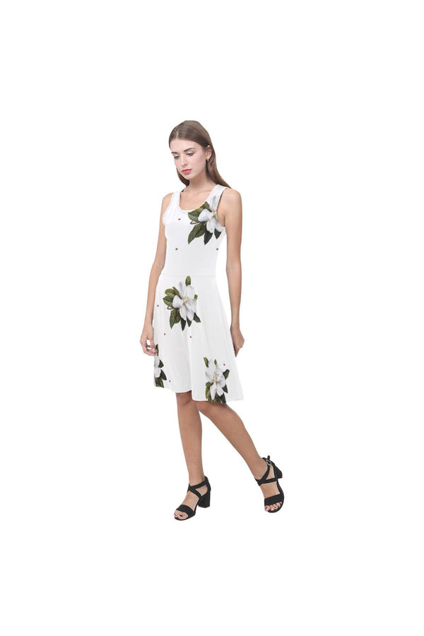 Magnolia On White Atalanta Casual Sundress - Objet D'Art