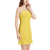 Maurice Sleeveless Square Neck Ruffle Hem Mini Dress - Objet D'Art