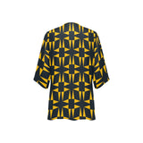 squ tri print Women's Kimono Chiffon Cover Up (Model H51) - Objet D'Art