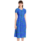 Floral Morning Puff Sleeve Button Through Dress - Objet D'Art