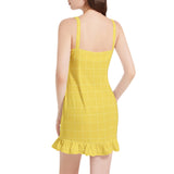 Maurice Sleeveless Square Neck Ruffle Hem Mini Dress - Objet D'Art