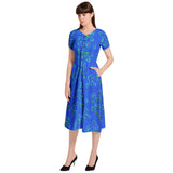Floral Morning Puff Sleeve Button Through Dress - Objet D'Art