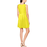 sunshine polka dots Thea Sleeveless Skater Dress(Model D19) - Objet D'Art