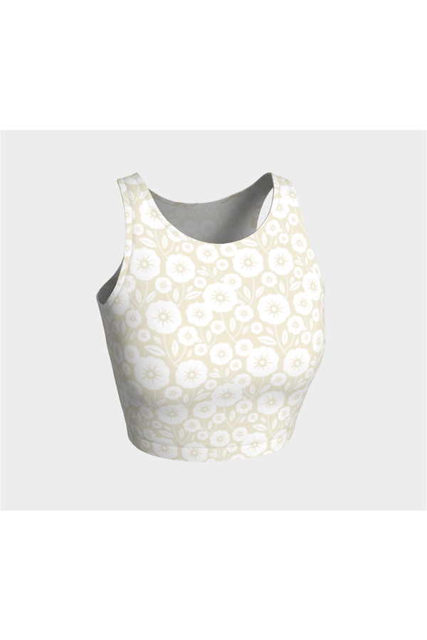 White Floral Silhouette Athletic Top - Objet D'Art