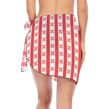 gingham red print Beach Sarong Wrap - Objet D'Art