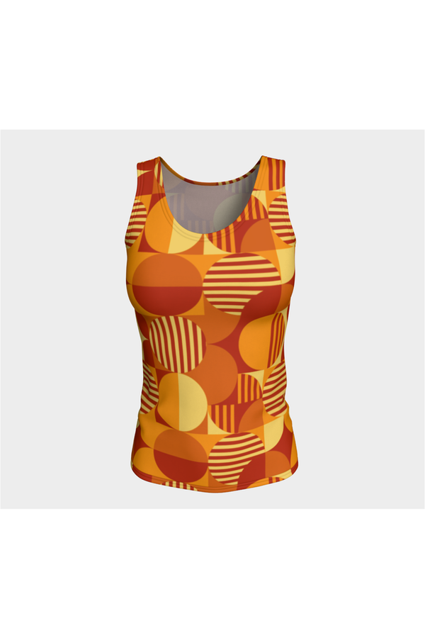 Bauhaus Orange Fitted Tank Top - Objet D'Art