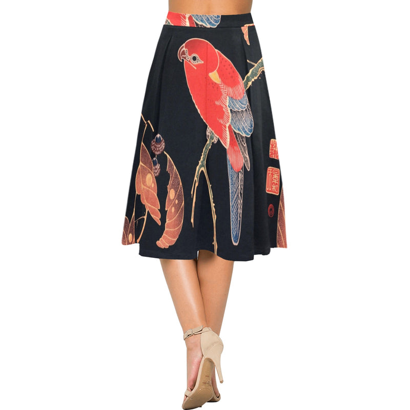 Parrot Play Mnemosyne Women's Crepe Skirt (Model D16) - Objet D'Art